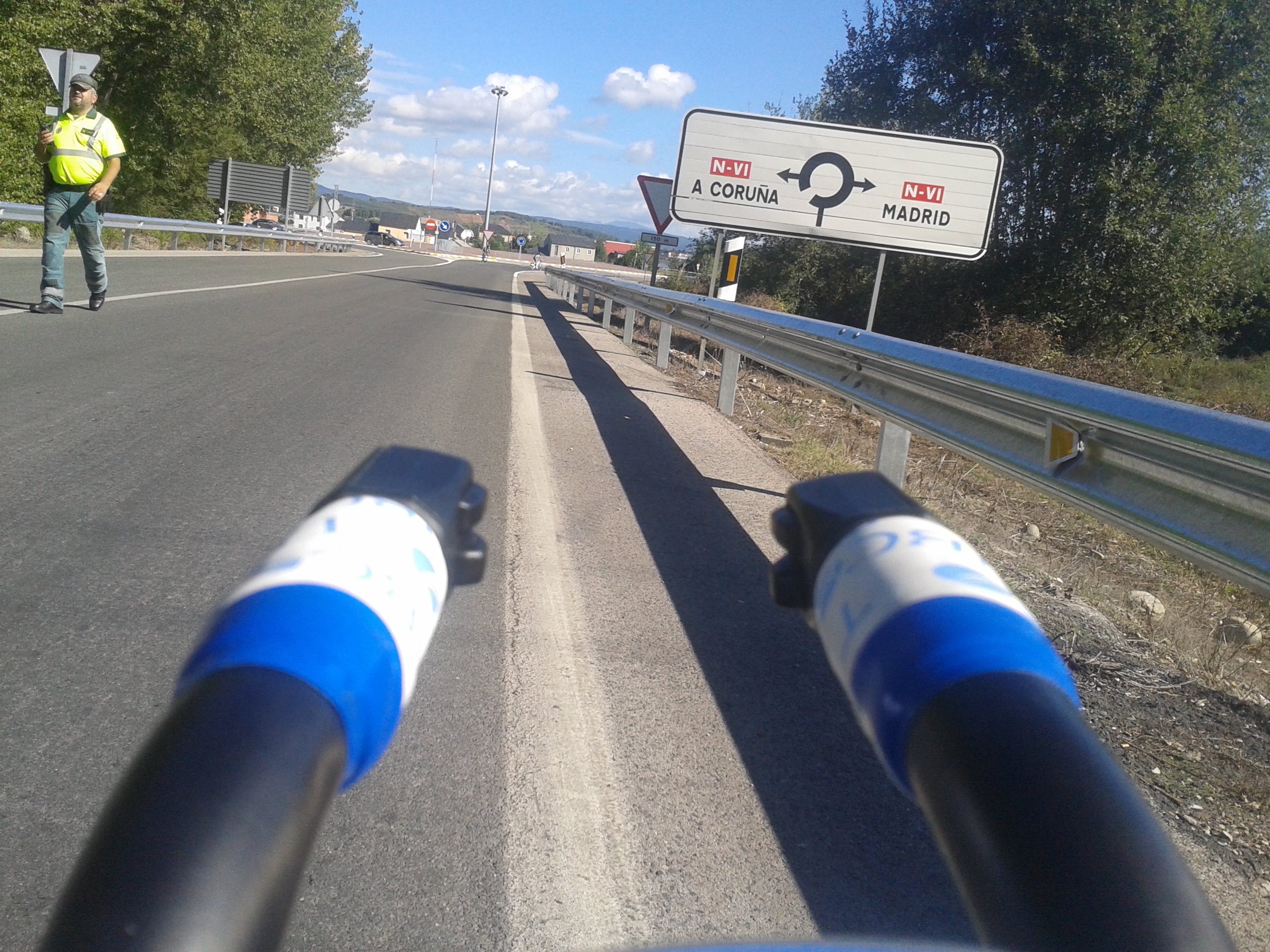 Photo: You know you’re #livingthedream when you see signs to Madrid on your training ride. 