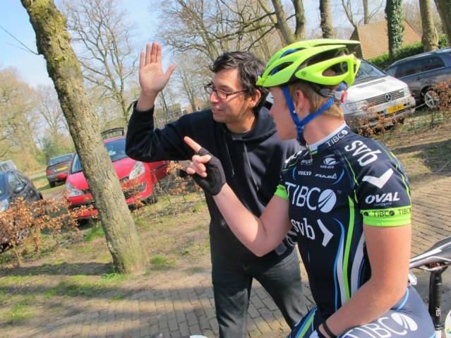 Eric, our mechanic, giving me good race advice: "Go really fast that way and if something gets in the way, turn""